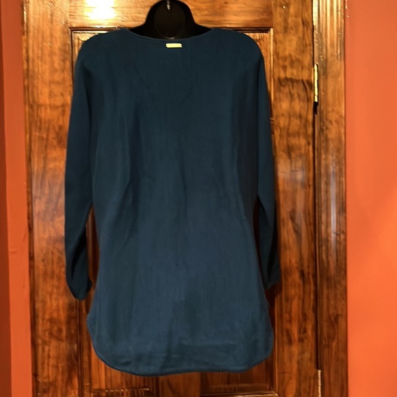 Michael Kors Teal Cotton Blend Sweater - Picture 3 of 8